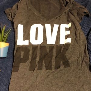 VS PINK GREY V NECK
